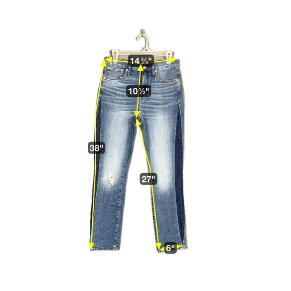 Madewell High Rise Slim Boyjean Raebrook 26 Tall Distressed Eco‎ Preppy Festival - Picture 10 of 10